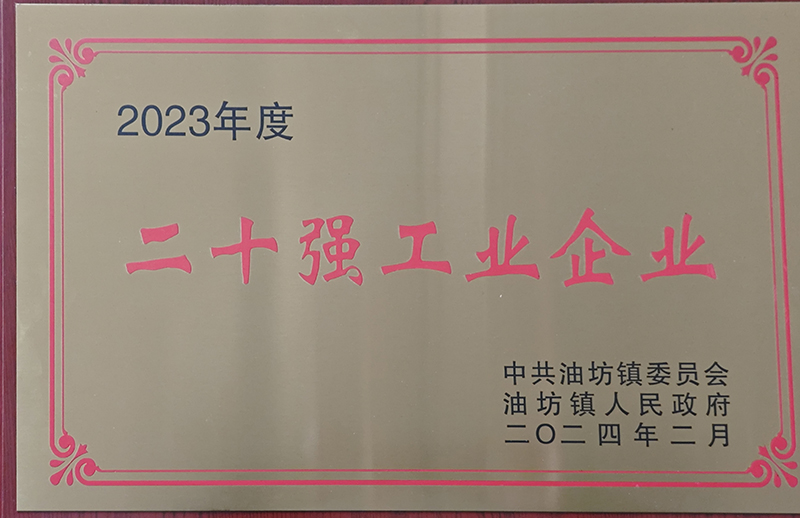 2023年度油坊鎮20強工業企業
